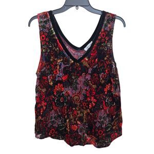 Y2K Velvet Burnout Tank Top Sz S Witchy Whimsigoth Grunge Romantic‎ Another Love